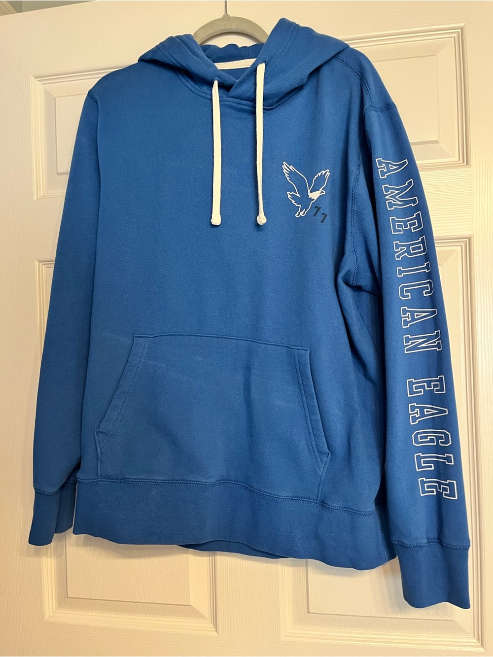 American Eagle Outfitters Men's Blue Pullover Hoodie Sweatshirt
